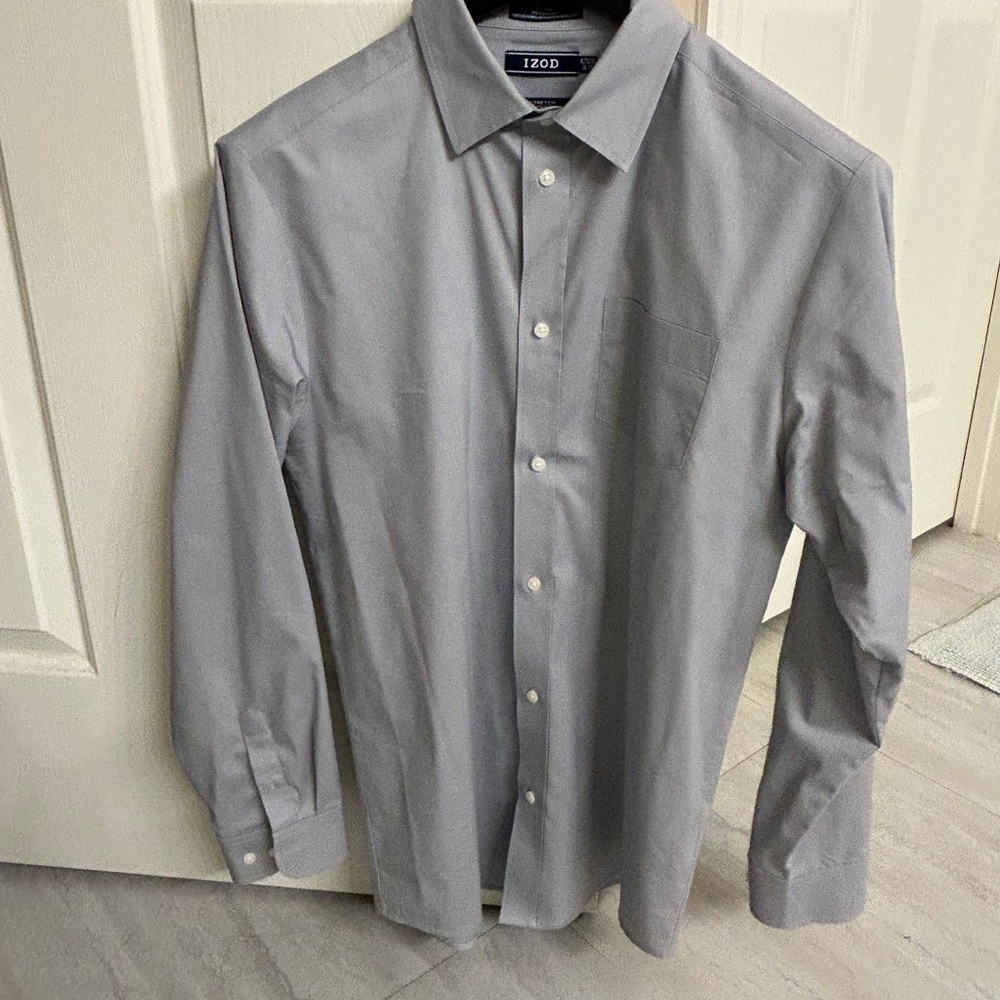 IZOD Boys Gray Dress Shirt